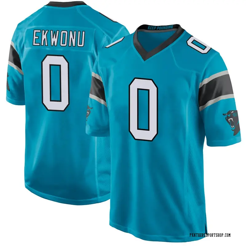 Ikem Ekwonu Youth Nike Blue Carolina Panthers Game Custom Jersey Size: Extra Large