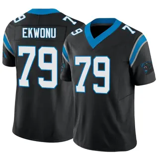 Men's Nike Ikem Ekwonu Black Carolina Panthers Player Game Jersey