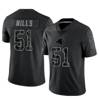 Men's Nike Sam Mills Black Carolina Panthers Retired Player Rflctv Limited Jersey Size: Medium