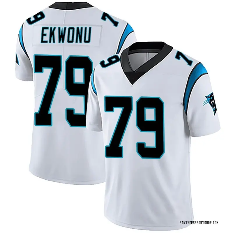 Men's Nike Ikem Ekwonu Black Carolina Panthers Player Game Jersey